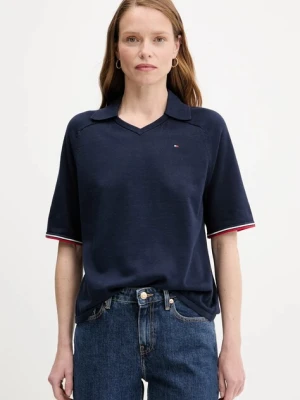 Tommy Hilfiger sweter bawełniany damski kolor granatowy lekki WW0WW45694