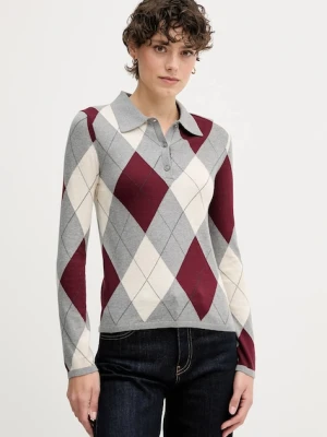 Tommy Hilfiger sweter bawełniany damski kolor szary lekki WW0WW48393