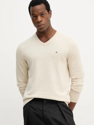 Tommy Hilfiger sweter bawełniany kolor beżowy lekki MW0MW14745