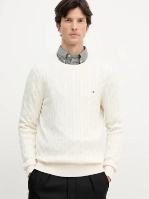 Tommy Hilfiger sweter bawełniany kolor beżowy lekki MW0MW33132