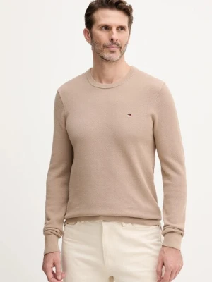 Tommy Hilfiger sweter bawełniany kolor beżowy lekki MW0MW36347