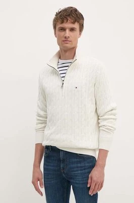 Tommy Hilfiger sweter bawełniany kolor beżowy lekki MW0MW36532