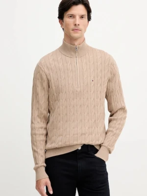 Tommy Hilfiger sweter bawełniany kolor beżowy lekki MW0MW36532