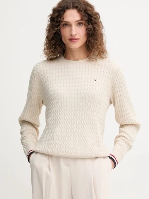Tommy Hilfiger sweter bawełniany kolor beżowy lekki WW0WW44993