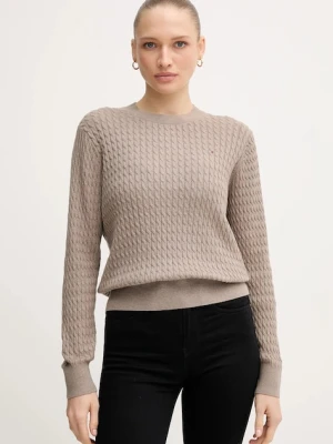 Tommy Hilfiger sweter bawełniany kolor beżowy lekki WW0WW44993