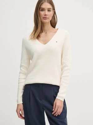 Tommy Hilfiger sweter bawełniany kolor beżowy WW0WW44452