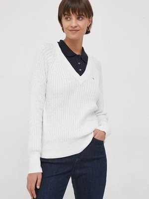 Tommy Hilfiger sweter bawełniany kolor biały WW0WW40674