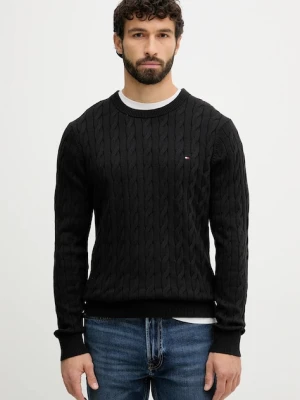 Tommy Hilfiger sweter bawełniany kolor czarny lekki MW0MW33132