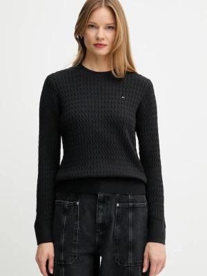 Tommy Hilfiger sweter bawełniany kolor czarny lekki WW0WW44993