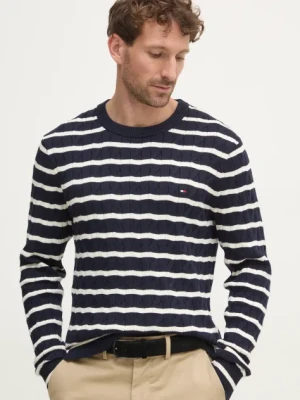 Tommy Hilfiger sweter bawełniany kolor granatowy lekki