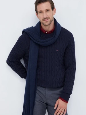 Tommy Hilfiger sweter bawełniany kolor granatowy lekki
