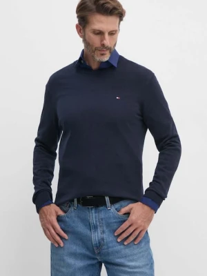 Tommy Hilfiger sweter bawełniany kolor granatowy lekki MW0MW14748