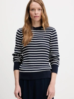Tommy Hilfiger sweter bawełniany kolor granatowy lekki WW0WW44993