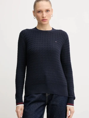 Tommy Hilfiger sweter bawełniany kolor granatowy lekki WW0WW44993