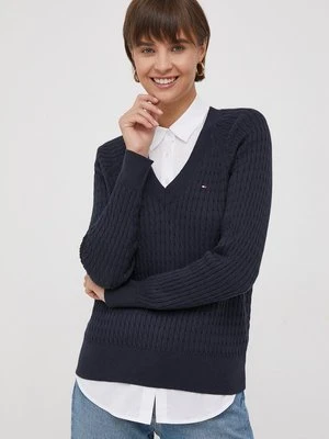 Tommy Hilfiger sweter bawełniany kolor granatowy WW0WW40674