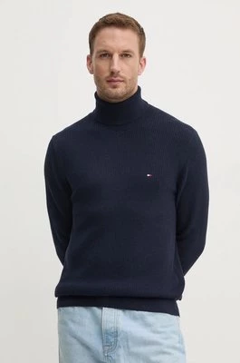 Tommy Hilfiger sweter bawełniany kolor granatowy z golferm MW0MW36526