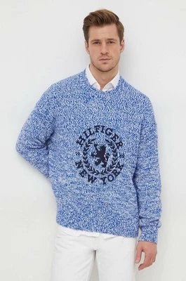 Tommy Hilfiger sweter bawełniany kolor niebieski MW0MW33500
