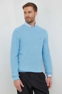 Tommy Hilfiger sweter bawełniany kolor niebieski MW0MW34692