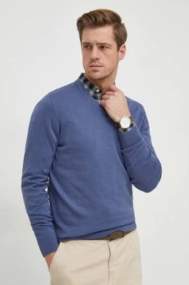 Tommy Hilfiger sweter bawełniany kolor niebieski lekki MW0MW32022