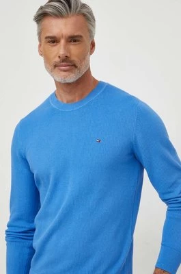 Tommy Hilfiger sweter bawełniany kolor niebieski lekki MW0MW33511