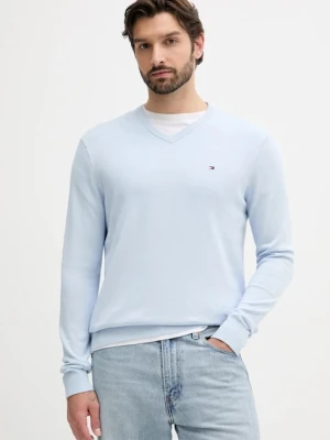 Tommy Hilfiger sweter bawełniany kolor niebieski lekki MW0MW14745