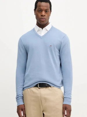 Tommy Hilfiger sweter bawełniany kolor niebieski lekki MW0MW14745