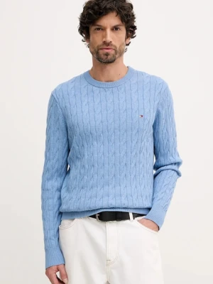 Tommy Hilfiger sweter bawełniany kolor niebieski lekki MW0MW33132