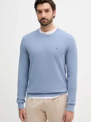 Tommy Hilfiger sweter bawełniany kolor niebieski lekki MW0MW36347