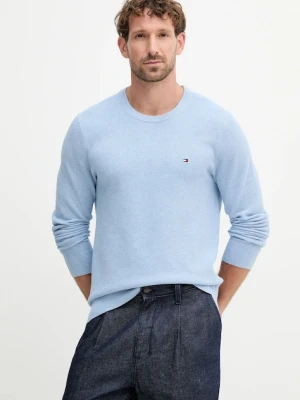 Tommy Hilfiger sweter bawełniany kolor niebieski lekki MW0MW36347