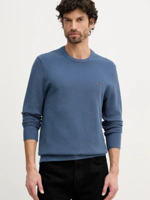 Tommy Hilfiger sweter bawełniany kolor niebieski lekki MW0MW36347