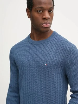 Tommy Hilfiger sweter bawełniany kolor niebieski lekki MW0MW37400