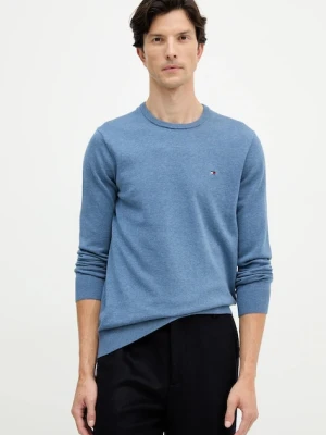 Tommy Hilfiger sweter bawełniany kolor niebieski lekki MW0MW39999