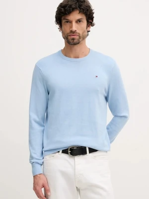 Tommy Hilfiger sweter bawełniany kolor niebieski lekki MW0MW39999