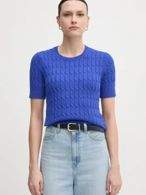 Tommy Hilfiger sweter bawełniany kolor niebieski lekki WW0WW38744