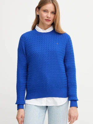 Tommy Hilfiger sweter bawełniany kolor niebieski lekki WW0WW44993
