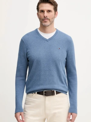 Tommy Hilfiger sweter bawełniany kolor niebieski MW0MW14745