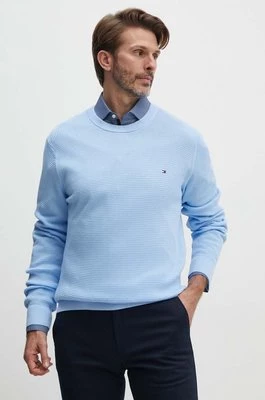 Tommy Hilfiger sweter bawełniany kolor niebieski MW0MW35470