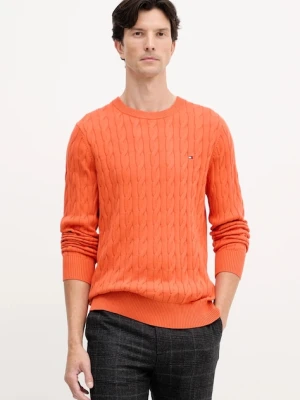Tommy Hilfiger sweter bawełniany kolor pomarańczowy lekki MW0MW33132