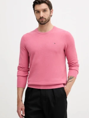 Tommy Hilfiger sweter bawełniany kolor różowy lekki MW0MW36347