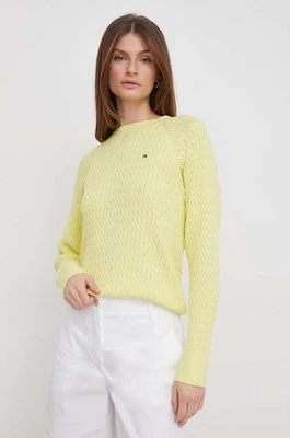 Tommy Hilfiger sweter bawełniany kolor żółty lekki WW0WW41142
