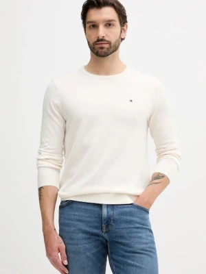 Tommy Hilfiger sweter bawełniany męski kolor beżowy lekki MW0MW39999