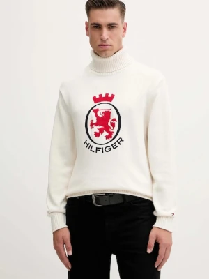 Tommy Hilfiger sweter bawełniany męski kolor beżowy z golferm MW0MW41482