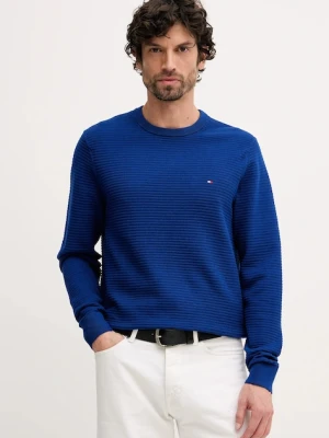 Tommy Hilfiger sweter bawełniany męski kolor niebieski lekki MW0MW41643