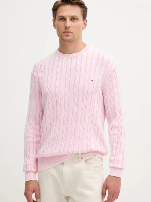 Zdjęcie produktu Tommy Hilfiger sweter bawełniany męski kolor różowy lekki MW0MW39524