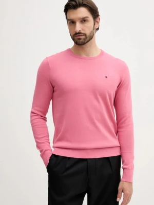 Tommy Hilfiger sweter bawełniany męski kolor różowy lekki MW0MW39999