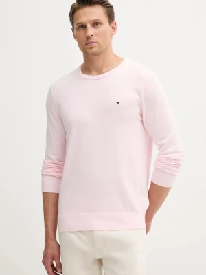 Tommy Hilfiger sweter bawełniany męski kolor różowy lekki MW0MW39999