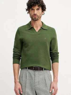 Tommy Hilfiger sweter bawełniany męski kolor zielony lekki MW0MW41644