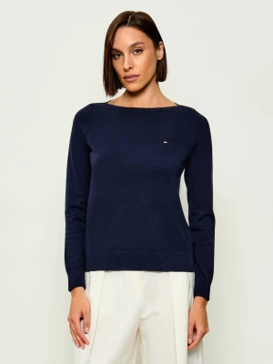 Tommy Hilfiger Sweter Boa | Regular Fit granatowy