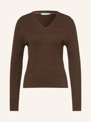 Tommy Hilfiger Sweter braun CIEMNOBRĄZOWY