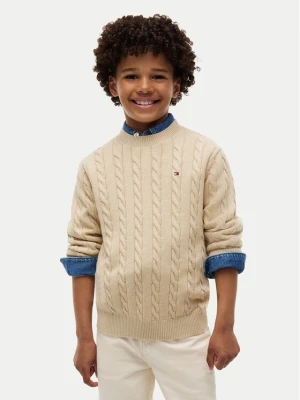 Tommy Hilfiger Sweter Cable KB0KB09753 Beżowy Regular Fit